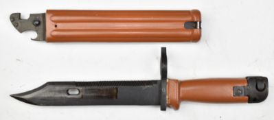 Indian Insas assault rifle bayonet with 18cm serrated blade and scabbard. PLEASE NOTE ALL BLADED
