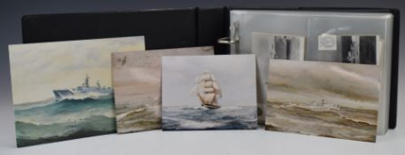 Approximately one hundred postcards / photographs of maritime interest, mostly Royal Navy, including