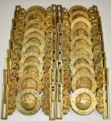 Twenty British Army brass belt buckles for the Royal Gloucestershire, Berkshire and Wiltshire