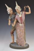 Lladro figure of Balinese dancers, height 54cm