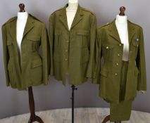 Three British Army Gloucestershire Regiment other ranks Number 2 dress jackets and two pairs of
