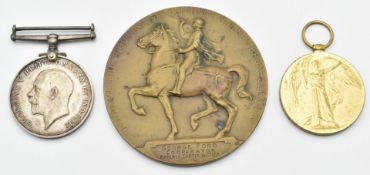 British Army WW1 medal pair comprising War Medal and Victory Medal named to 66269 Pte E W Bishop,