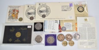 A quantity of modern crowns etc