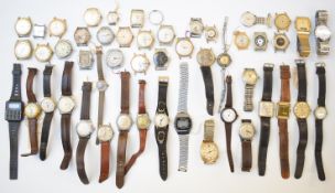 Forty-nine various wristwatches including Ivy, Newark, Rotary, Trafalgar, Ingersoll, Hudson Venus,