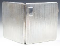 George VI hallmarked silver cigarette case with engine turned decoration, Birmingham 1947, maker