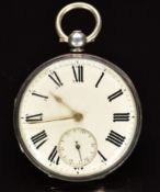 Thomas Parry of Stoke on Trent hallmarked silver open faced pocket watch with inset subsidiary