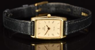 Omega Ladymatic 9ct gold ladies automatic wristwatch with two-tone hands and baton hour markers,