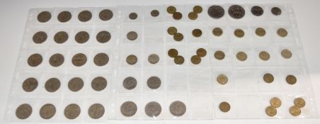 A quantity of UK pre-decimal coinage, very small silver content, 'round pounds' etc