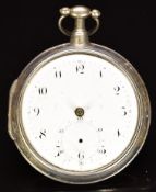 James Jones of London hallmarked silver pair cased open faced pocket watch with subsidiary seconds