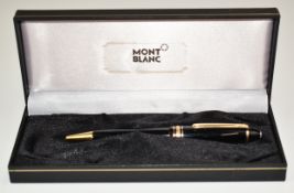 Montblanc Meisterstuck ballpoint pen with black resin body and gold plated fittings, in original box