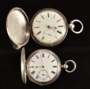 Two hallmarked silver full hunter pocket watches George Edward Frodsham of London and James Coster