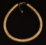 Swarovski necklace of woven netting set with loose crystals, in box