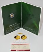 Macquarie Mint miniature kangaroo 999.9 gold coin, 0.5g, in presentation folder with certificate