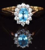 A 9ct gold ring set with topaz and cubic zirconia, 1.6g, size P