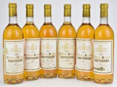 Six bottles of Chateau Briatte Sauternes 1988, 750ml, 14% vol