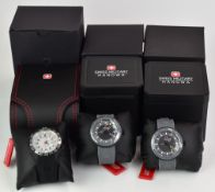 Three Hanowa Swiss military gentleman's wristwatches one ref. 6-4292 and two ref. 6-4281, all in