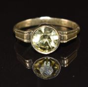 A 9ct gold ring set with paste, 1.8g, size N