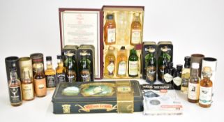 Twenty five whisky and other miniatures to include Isle of Jura, The Invergordon, Glenmorangie and
