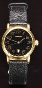 Montblanc Meisterstuck gentleman's wristwatch ref. 29007 with date aperture, gold hands and Arabic