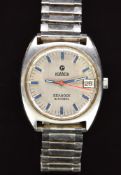Roamer Searock gentleman’s automatic wristwatch ref. 471.2120.328 with date aperture, silver dial,