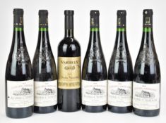 Six bottles of French red wine including five Clos Des Cordeliers Saumur Champigny 2016