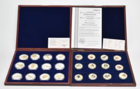 Windsor Mint two gold plated picture and embellished coin collections comprising The Crown Jewels