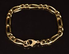 A 9ct gold curb link bracelet, length 20cm, 15.5g