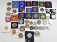 A large collection of commemorative New Zealand and UK crowns etc