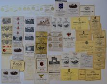 Sixty vintage French wine bottle labels to include 1949/1950 Petrus Pomerol, Chateau Cheval Blanc