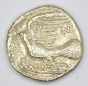 Sikyon circa 300-250 BC silver stater, Chimaera left / dove flying left behind