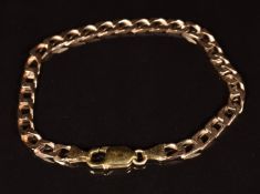 A 9ct rose gold curb link bracelet, length 20cm, 10.0g