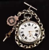Thomas Russell & Son of Liverpool hallmarked silver open faced pocket watch with inset subsidiary
