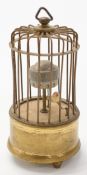 Automoton novelty bird in cage alarm clock, height 13cm