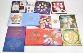 A collection of Royal Mint brilliant uncirculated coin sets, 1980s, 1990 and 2000 examples