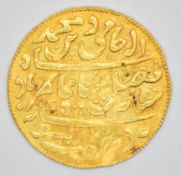 Indian gold one mohur coin (Shah Amam II, British Bengal Presidency) 1765-1947, 7.3g