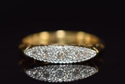 A c1915 18ct gold ring set with diamonds in platinum setting, 3.2g, size M