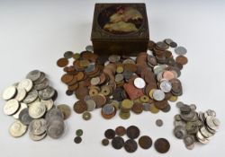 An interesting collection of UK and overseas coinage, James I onwards, with approximately 221.9g