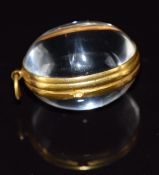 Victorian rock crystal pendant (pool of light) with gilt mount, 13,7g, 2.6cm