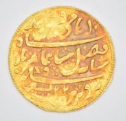 Indian gold one mohur coin (Shah Amam II, British Bengal Presidency) 1765-1947, 7.3g