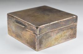 George V hallmarked silver cigarette box, London 1932, maker William Comyns & Sons, width 9cm