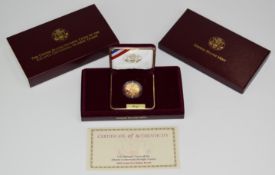 United States Mint 1995 $5 proof 90% gold coin to commemorate the Atlanta Centennial Olympic