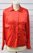 Vintage Chanel Boutique silk satin blouse with Chanel label, Chanel buttons with coin design to