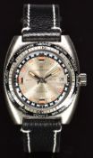 Continental Tecnic Line world time wristwatch ref. T 2530 A with date aperture, luminous hands and