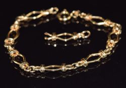 A 9ct gold bracelet with extra link, 4.5g