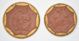 Federal State of Saxony, German Notgeld 1921 20 mark porcelain with gilt scalloped edge, obverse: