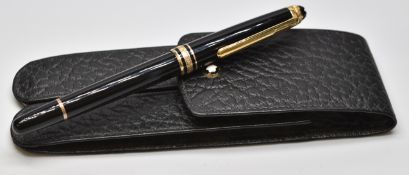 Montblanc Meisterstuck 75 Years of Passion ballpoint pen with black resin body, gold plated fittings