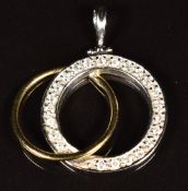 A 14k gold pendant set with cubic zirconia, length 3.5cm, 5.1g