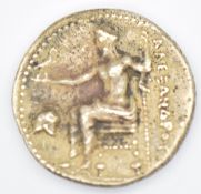 Alexander the Great silver drachm coin, 25mm, 11.4g