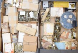 Large collection of watch making / repairing parts and accessories including glasses / Empires, many