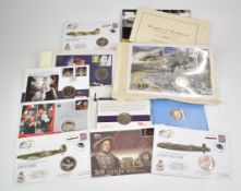 Ten London Mint and other commemorative crowns in presentation packs
